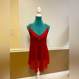 Elegant Red Sheer Babydoll‎ Lingerie